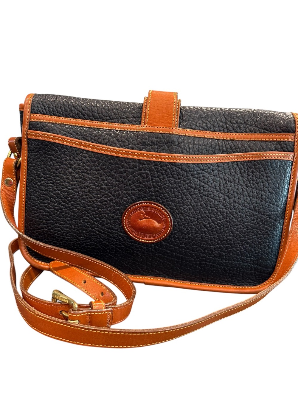 Dooney & Bourke All Weather navy equestrian crossbody bag purse over & under